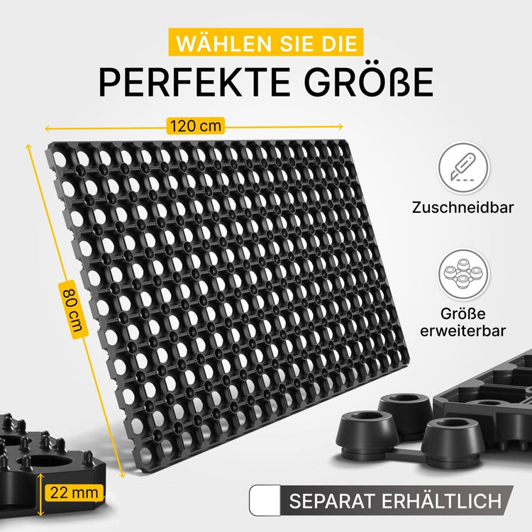 Gummi Fußmatte für Außenbereich | robust, wetterfest, rutschfest - Entrando