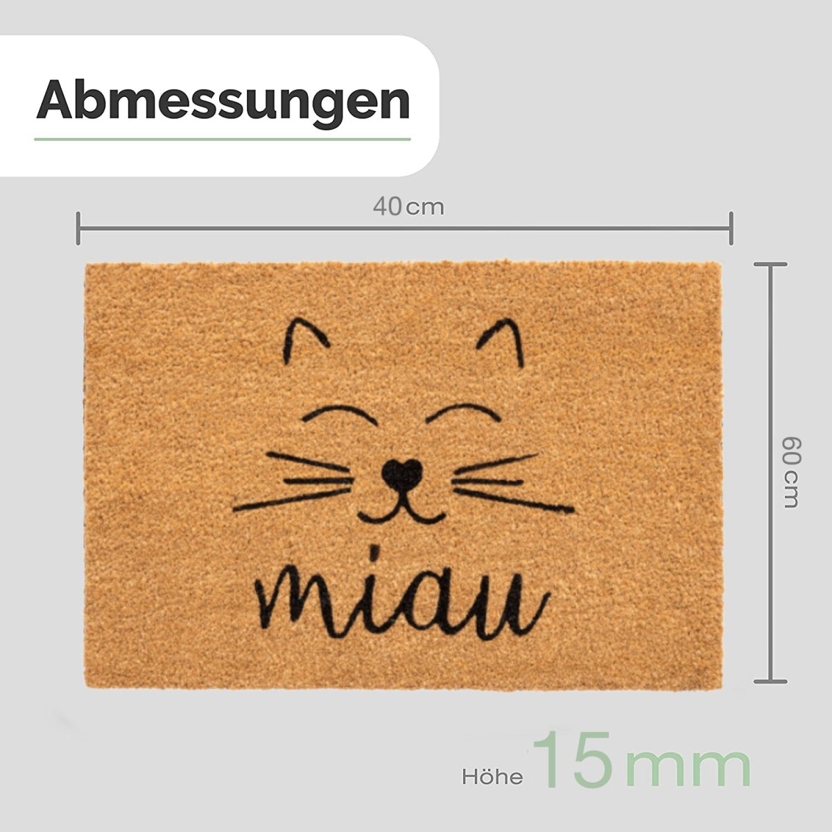 Fussmatte Kokos Miau mit Katzenmotiv - Entrando